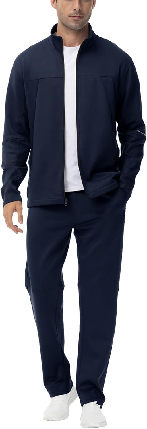 BGOWATU Men's Tracksuits 2 Piece Running Sports Sweatsuits For Men Full Zip Athletic Jackets and Pants Outfits