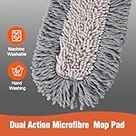 Microfiber Dust Mop for Hardwood Floor Cleaning, Dry and Wet Baseboard and Floor Duster, Household Cleaning Tool for Kitchen, Bathroom - Image 3