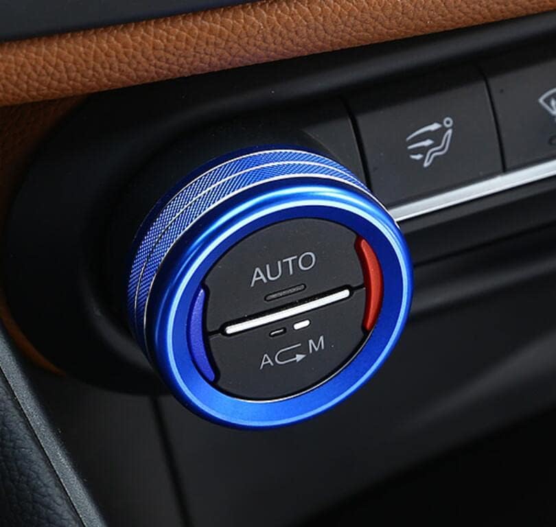 YUWATON Compatible with 2017-2022 Alfa Romeo Giulia Stelvio Interior Accessories Air Conditioner Knob Cover (Blue)