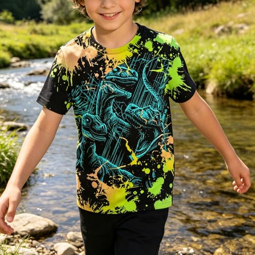 Image of Hgvoetty Boys Girls Graphic T-Shirts Kid 3D Casual Tops Tees for 6-16 Years