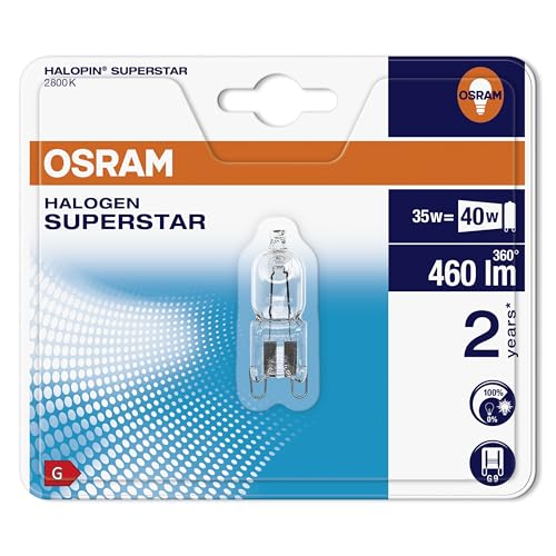 Osram Halopin Superstar – Halogen Bulbs (t13.3, G9, Clear, d, Warm White)