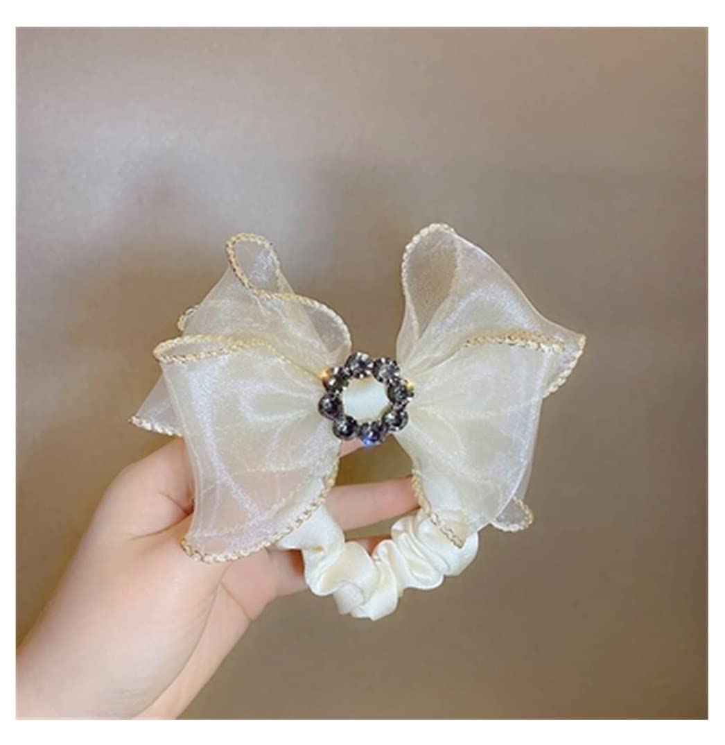 Feste Elastici Capelli Pizzo Fiocco Testa Corda Perla Per Capelli Cavallo Anello Per Accessori Per Decorazione