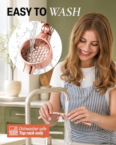 Image of Zulay Kitchen Premium Garlic Press Set - Rust Proof Professional Garlic Mincer Tool - Easy-Squeeze, Easy-Clean with Soft Handle - Silicone Garlic Peeler & Brush (Rose Gold)