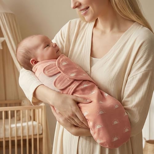 Image of GLLQUEN BABY Swaddles for Newborns 0-3 Months, Adjustable & Easy Fastener | 3-Pack, Organic Cotton Swaddle, Womb-Like Nursery Swaddling Blanket reduces startle reflex, soft and skin-friendly fabric