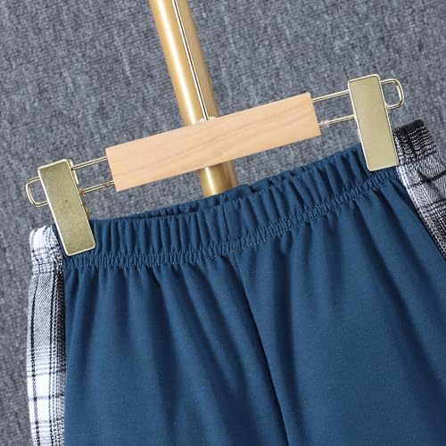 Image of Kids Toddler Boys 2 Piece Outfit Plaid Color Front Button Down Hoodie Sweatshirt and Jogger Sweatpants Sets
