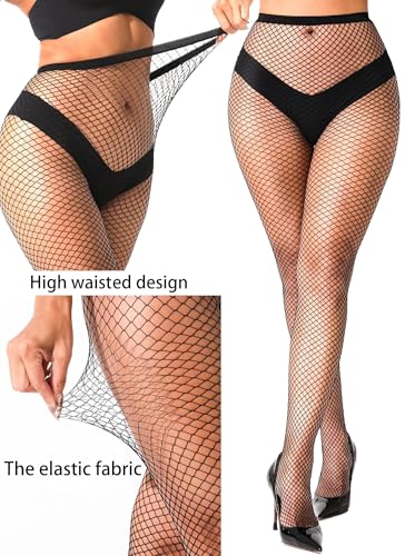 Plus Size Fishnet Tights Stockings Women's High Waist Sexy Pantyhose Stockings for Women3