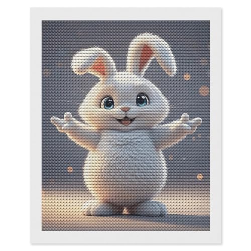 Kit peinture diamant FodPand lapin pour adultes et débutants 40x50 cm
