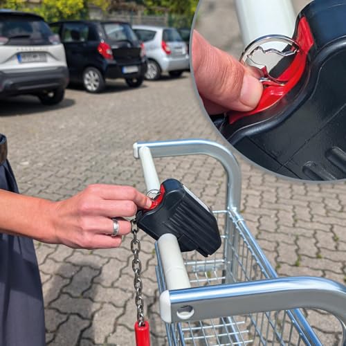 com-four® 5x Schlüsselanhänger aus Metall mit Karabinerhaken und Einkaufswagenchip, abnehmbarer Einkaufschip als Glücksbringer für den Schlüsselbund (05 Stück - Tiere)