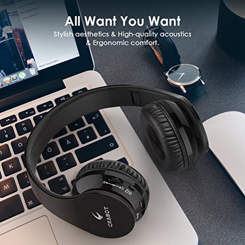 Crabot C2 Cuffie Bluetooth V4.1 pieghevoli su