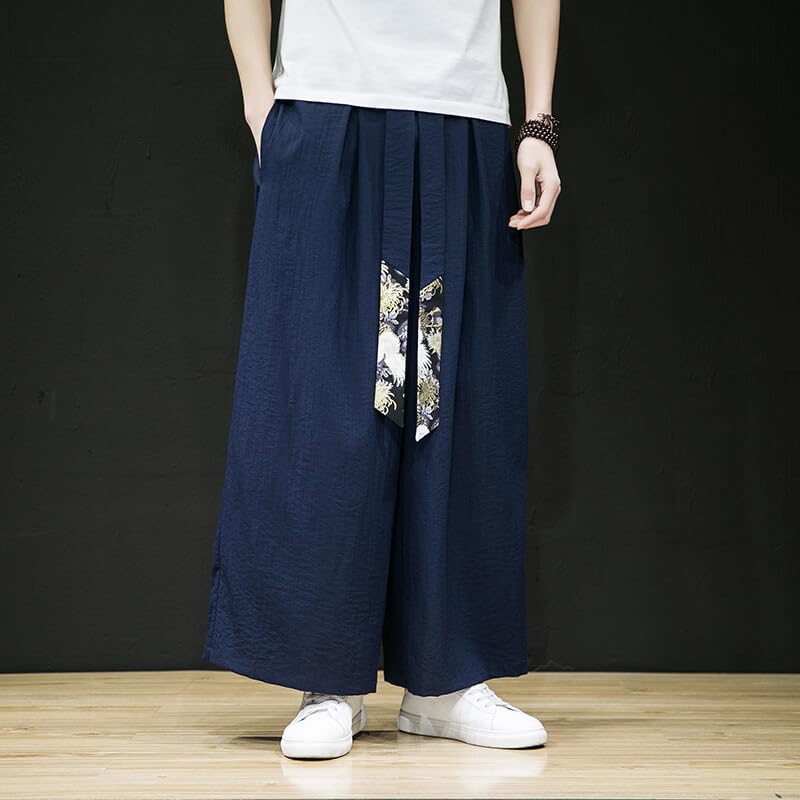 GUOYUXIAO Men's Pants Spring Printed Style Straight Loose Trouser3