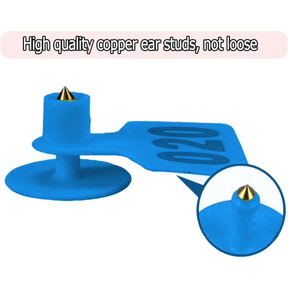 Numerowane kolczyki do bydła, Numerowane Kolczyki Bydlęce 100 Szt. Wielokolorowe, Różne Rozmiary 001-500(Blue,7.5 * 10cm (2.95 * 3.93in) 201-300)