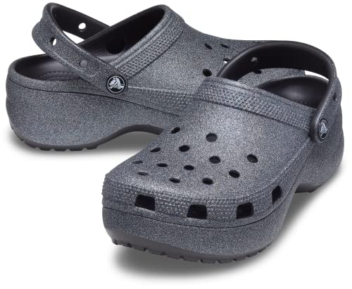 Sandália Classic Platform Glitter II, Crocs, Adulto Unissex, Black, 38