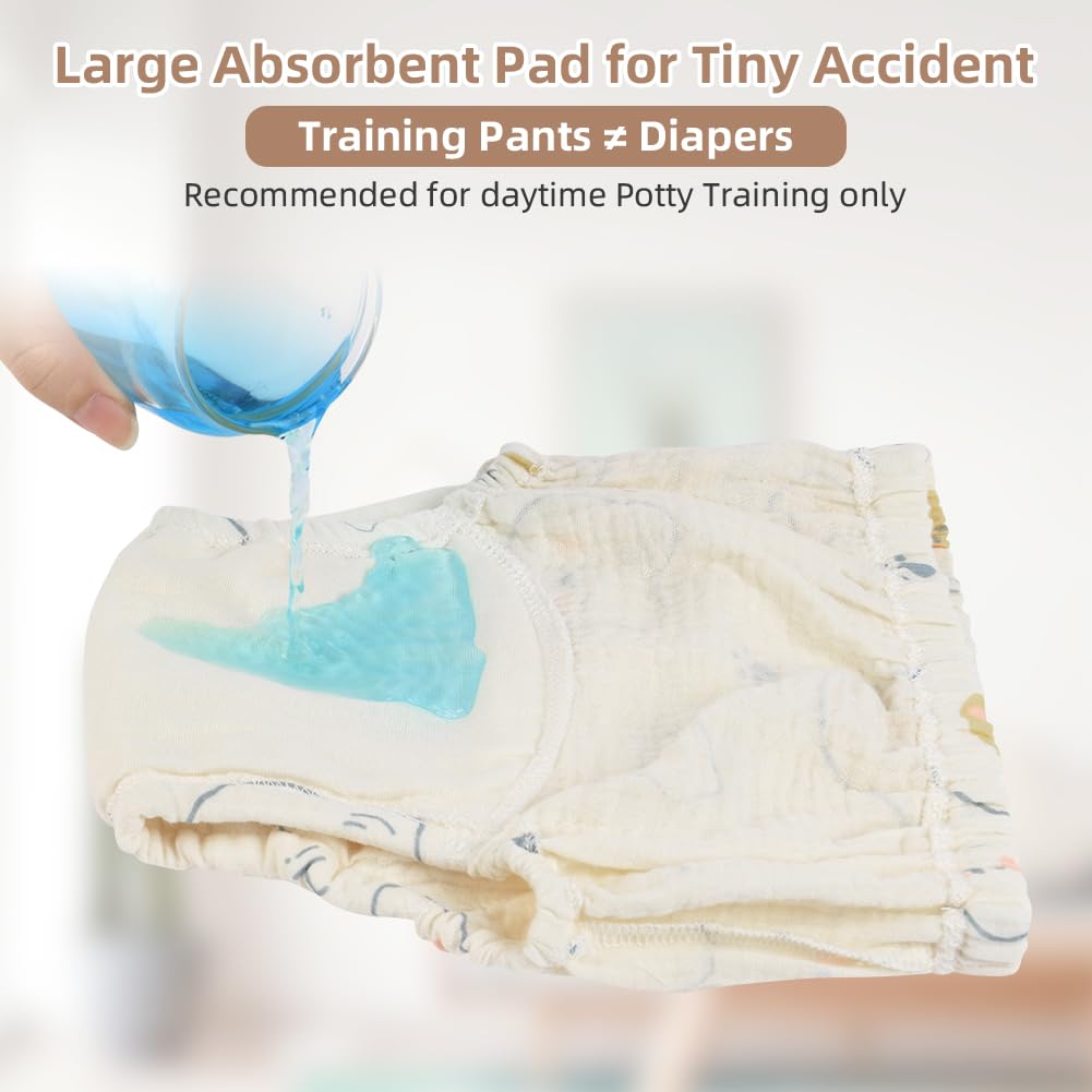 Aolso Potty Training Pants, 6 Packs Reusable Baby Toddler Training Underwear with Patterns for Girls, 100% Cotton Washable Baby Pants-Animal World (A-110) — view 5