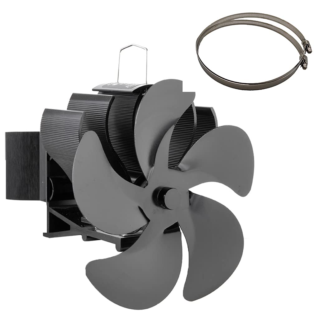 Heat Powered Stove Fan Auto-Sensing Wood Log Burning Stove with Thermometer Efficient Fan BG602 for Wood Log Heat Powered for Burning