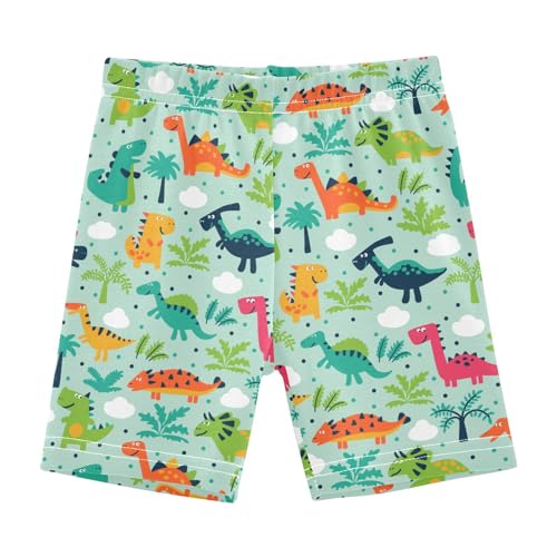 JHKKU Girls Cartoon Dinosaur Shorts Cotton Cartwheel Bike Kids Biker Under Dress Dance Short Girl Clothes 6T