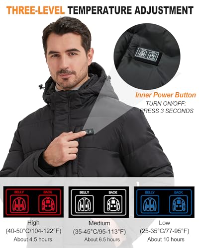 Men's Winter Jacket Heated Jacket for Men with Battery Pack Mens Winter Coat Electric heated jackets3