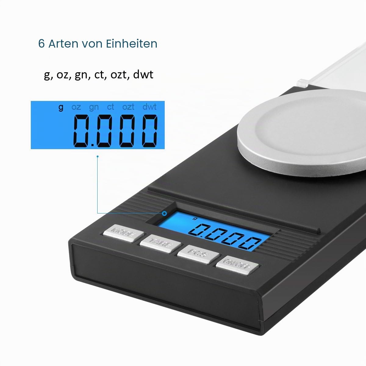Brifit Feinwaage 50g/0,001g, Milligramm Waage mit Kalibriergewicht, Taschenwaage, Goldwaage, Münzwaage, Schmuckwaage, Digital Briefwaage mit Tara-Funktion, PCS Funktion