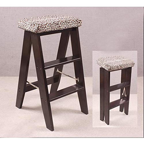 Escabeau portatif échelle pliante jaune avec tabouret rétractable - 4