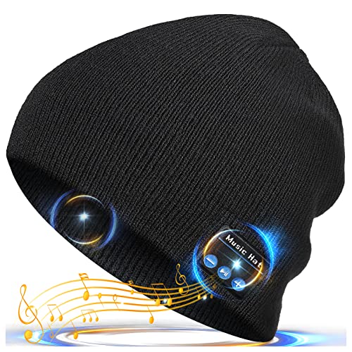 Bluetooth Beanie,Mens Gifts Bluetooth Hat,Gift for Men and Women,V5.0 Bluetooth Beanie Hats,Hand Free Wireless Headphone Beanie with Bluetooth Speakers Soft Knit Mans Beanie Hats Winter
