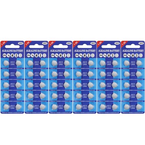 Pilas alcalinas AG13 LR44 de 1,5 V sin Mercurio, 60 Unidades (357/357A/L1154/A76/GPA76)