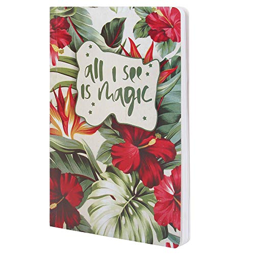 Snow Crafts Notebook: 80 GSM Natural Shade Paper Journal Diary, B6, Ruled, 80 Pages(RED/FLW)
