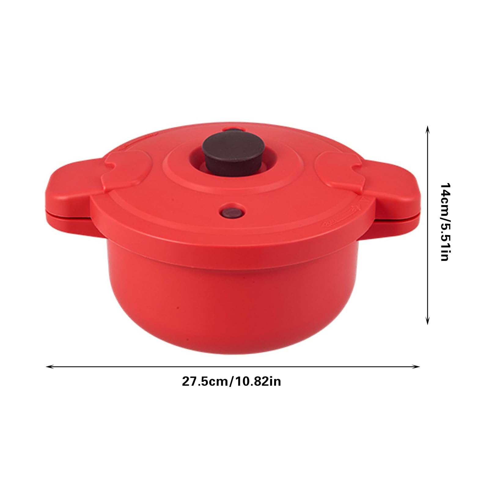 Olla a presión de microondas de silicona de 2,3 L, vaporizador para arroz, verduras, pasta - Olla expresa 27,5 x 14 cm, sin BPA, apta para lavavajillas - Accesorio de cocina rápida