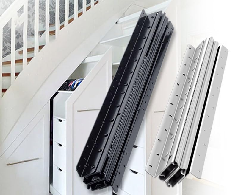 Rails de guidage d'armoire réglables pour bas d'escalier