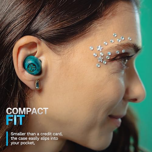 Image of JLab, Go Pop ANC, True Wireless Earbuds, Active Noise Cancelling, Transparent Teal