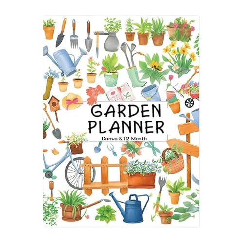 Pianificatore del giardino - Libro di pianificazione del giardinaggio di 12 , taccuino per monitorare la cura delle piante, pianificatore di cortile e balcone per aiuole rialzate, organizzatore de
