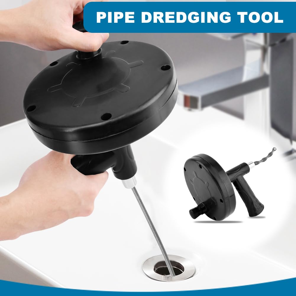 6 in 1 Snake Drain Auger 10 M, 33 FT Professional Flexible Heavy Duty Pipe Snakes with Cleaner - Image 4