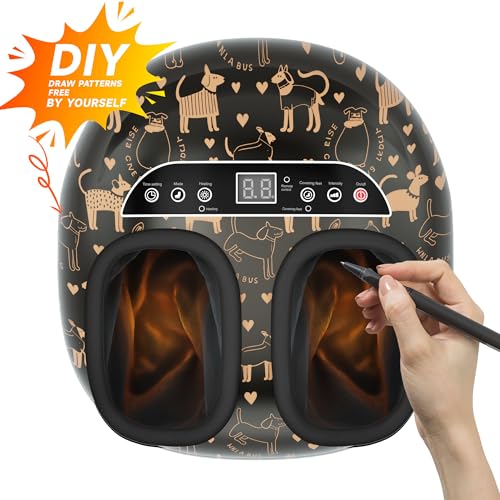 foot massager machine with heatshiatsu foot massager home with air compressionadjustable electric massager machine for feet officewireless controldiy gifts draw patterns for man ampwomenblack