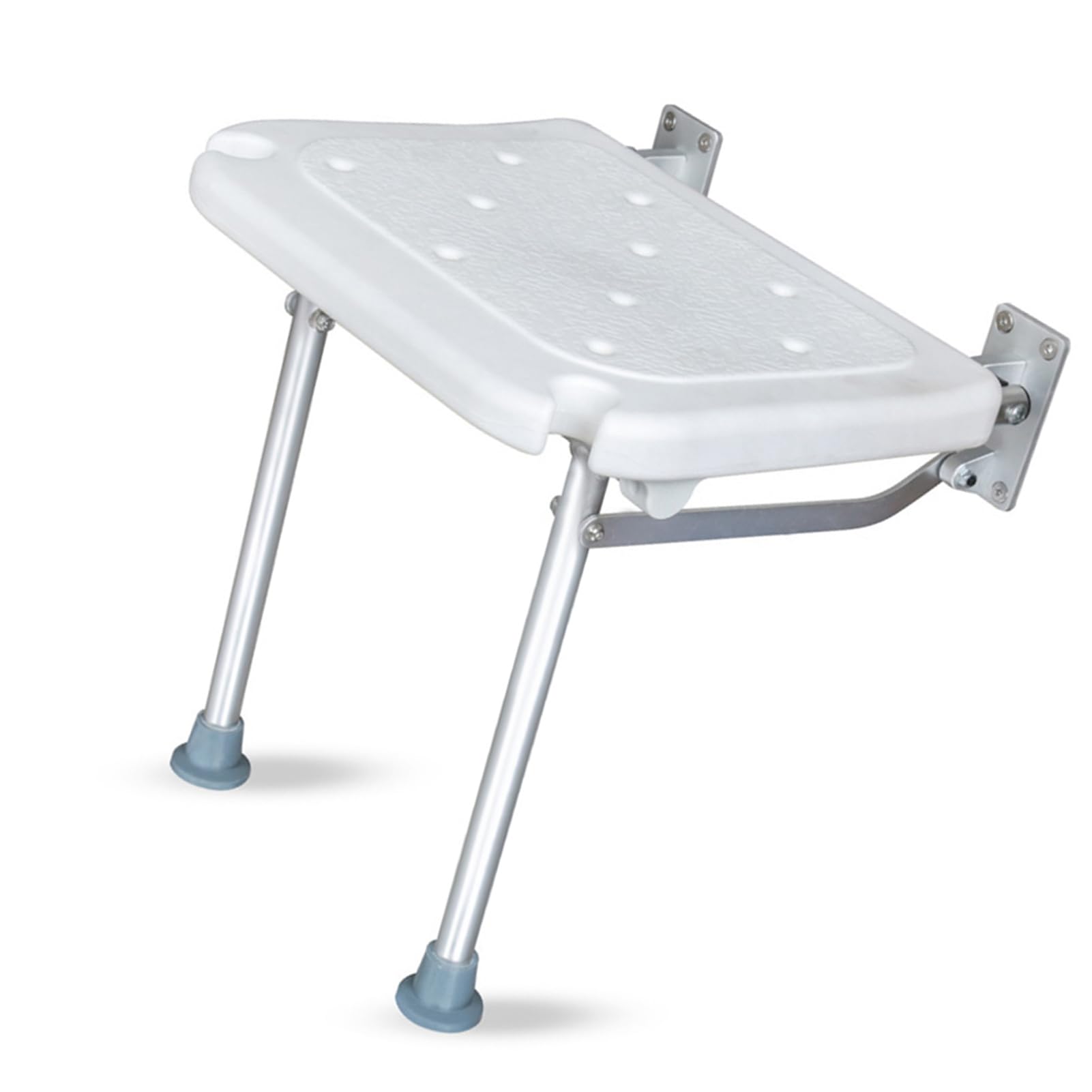 Aoresac Silla Montada en la Pared Fuerte y Resistente con Diseño de Flip-up y Pies No Deslizantes para Ancianos, Discapacitados, Ahorrar Espacio en el Baño, Ranura para la Cabeza de