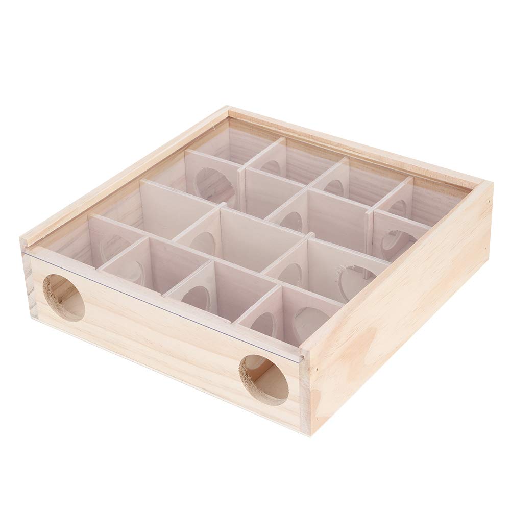 Yctze Wood Hamster Maze Toy with Acrylic Glass, Interactive and Intelligent Pet Toy Ideal for Mice Hamster - Image 3