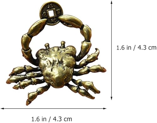 Miniatura 5 de FAVOMOTO Adornos de latón figura de cangrejo retro escultura animal mariposas decorativas para modelos de coche pared figura de cangrejo peso