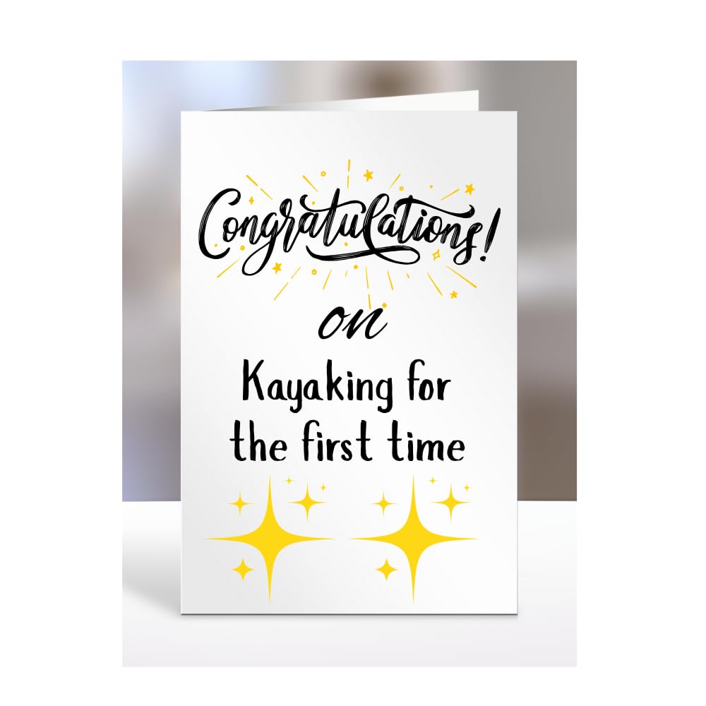 Congratulations on Kayaking for the first time Card, Gifts for Men or Women, Presents for Christmas, Greetings Card, Him, Her, Female, Male, A5-113_262 — image 1