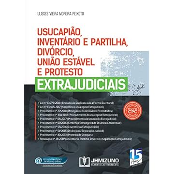 Capa do livro Usucapião, Inventário e Partilha, Divórcio, União Estável e Protesto Extrajudiciais