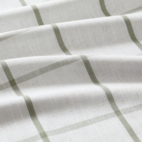 Vision Home Sage Plaid Linen Pinch Pleated Full Blackout Curtains 40x102Lx2 - image 7