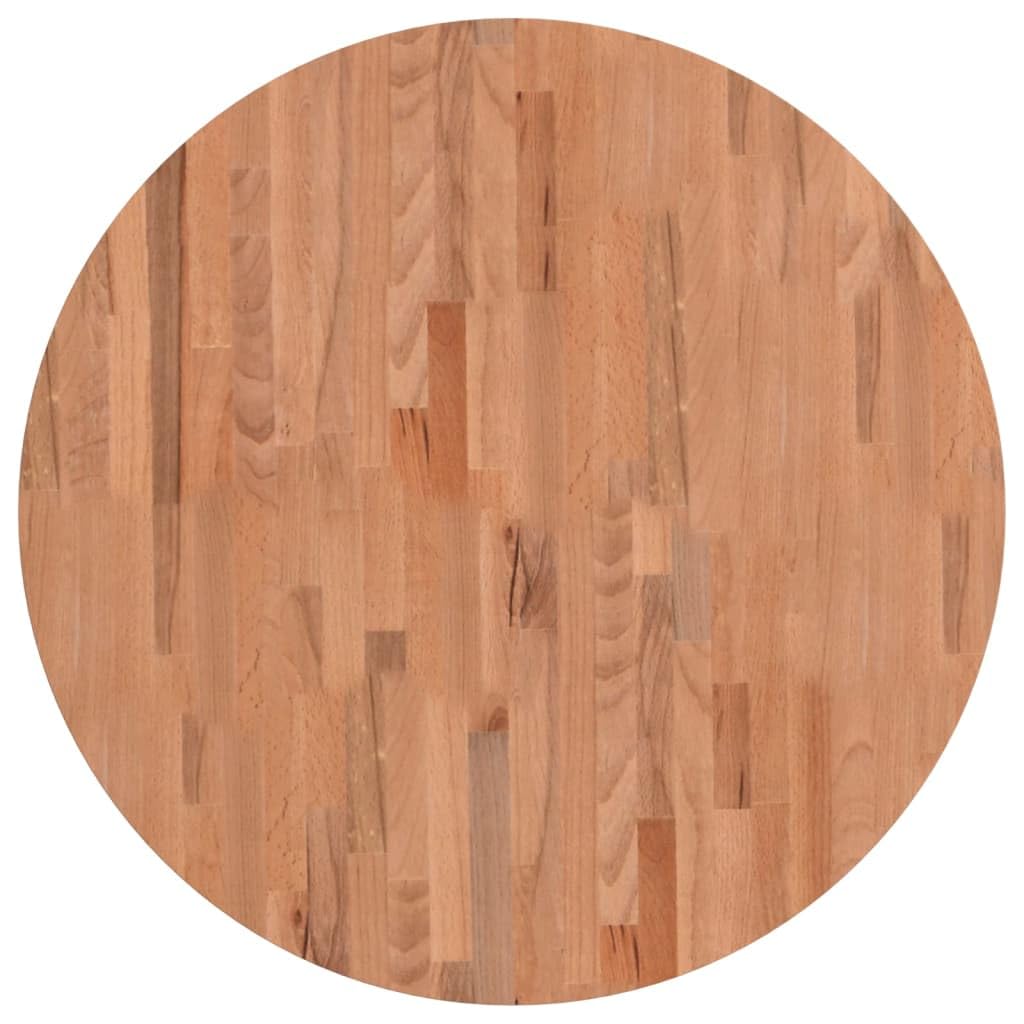 Piano da tavolo rotondo Ø 80 x 2,5 cm, in legno di faggio massiccio, laccato, versatile, per tavolini da caffè e progetti di mobili fai da te, durevole e facile da pulire