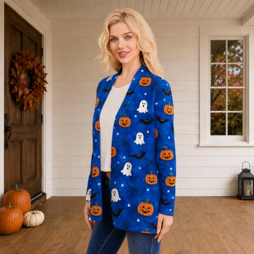 Image of Oil Painting Shirt Van Gogh Gift Starry Night Long Open Front Cardigans for Women Long Sleeve Clothing Lightweight Sweater