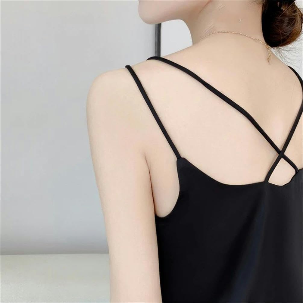 Backless top Women's Flat T-Shirt Casual Camisole Sleeveless V-Neck Pullover Vest Summer T-Shirt Solid Color Outdoor