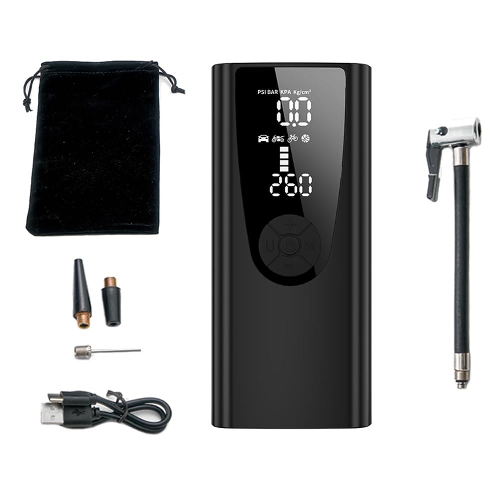 Yawyard Tire Inflator Portable Air Compressor/Pump for Car Tires w/Digital Tire Pressure Gauge - Air Compressor (120 PSI) - Motorcycle, Electric Bike Pump and Bicycle Pump w/LED Light