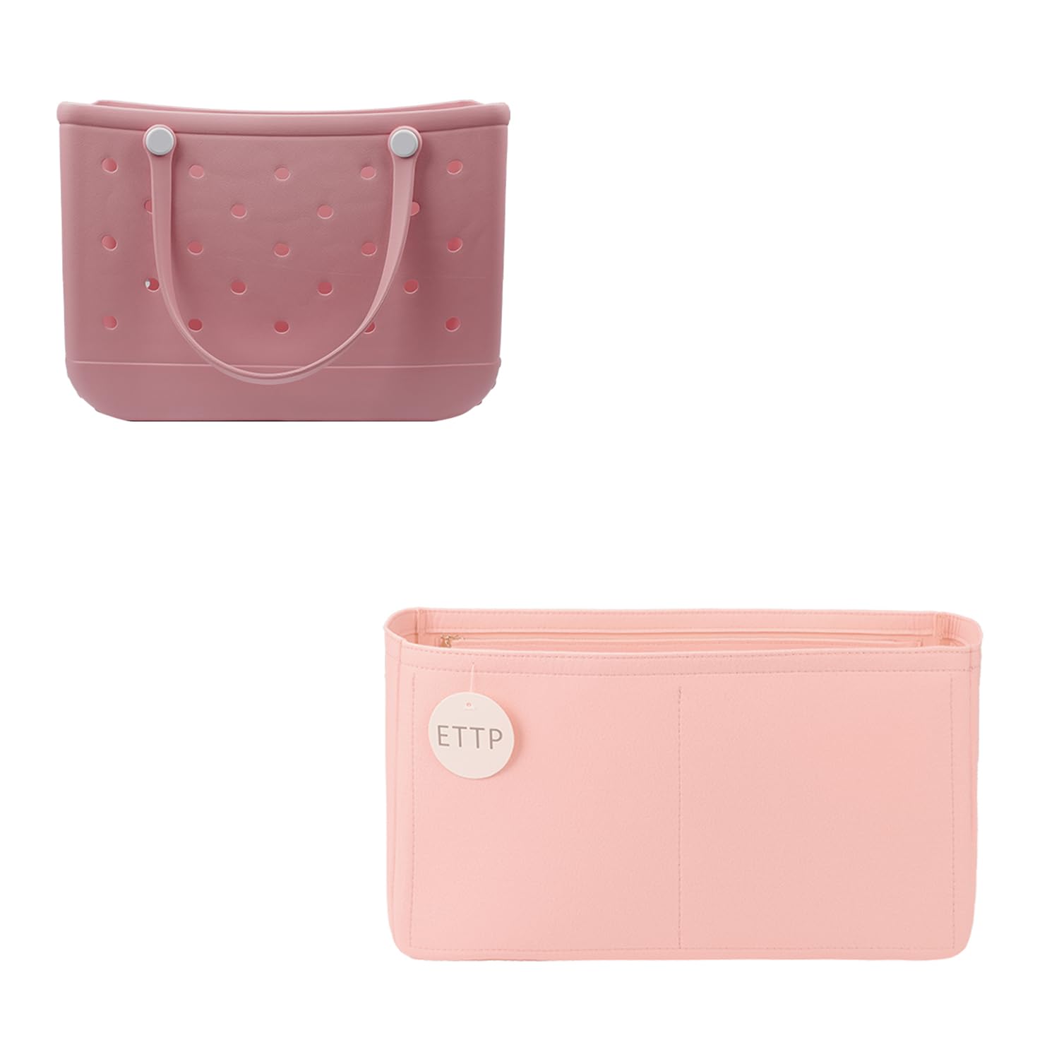 ETTP Rubber Beach Bag Organizer Compatible with Bogg Bag X Large Open Tote Bag,Divider Pouch for BOGG BAG Accessories Purse Organizer Insert (Brush