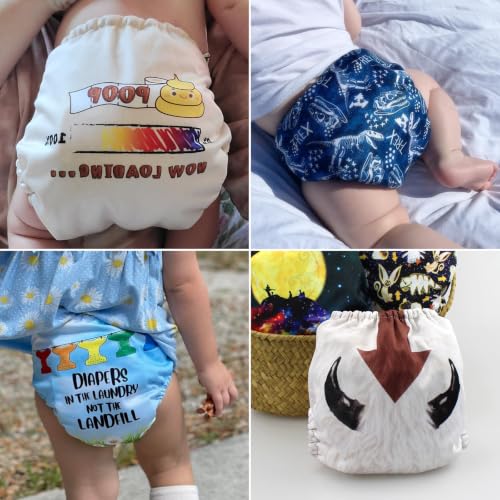 Image of Mama Koala 2.0 Cloth Diapers for Babies, 6 Pack Pocket Shell Only (NO Inserts) - One Size Washable and Reusable Pocket Diapers for Newborns and Toddlers - 26002