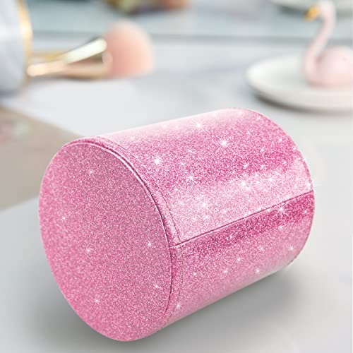 Image of Glitter Pen Holder for Desk, Cute Pencil Cup Pink for Women Girls, Luxury Makeup Brush Holder Large Pu Leather Multi-Functional Organizer Cup for Office, Classroom, Home, Glitter Pink