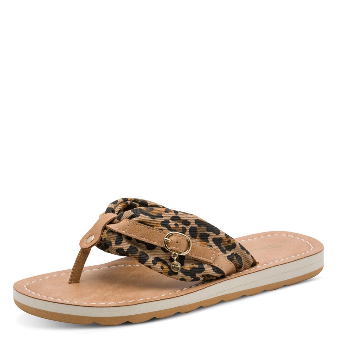 Tamaris Women's toe-post mule flat brown 5.5 UK
