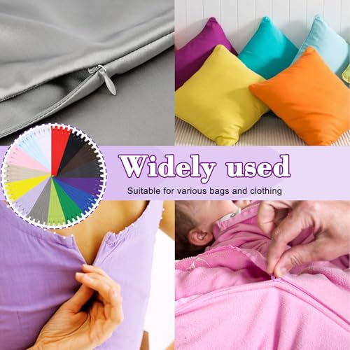 Image of Zippers for Sewing 8 Inch, DOITEM 45pcs 20cm /8 Inch Invisible Multicolor Nylon Coil Zippers for Sewing and Crafts 15 Colors