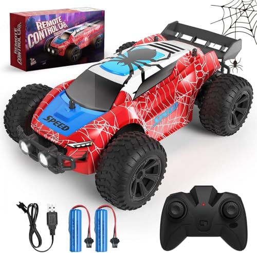 Kizeefun Coche teledirigido, coche RC para niños de 3, 4, 5, 6, 7, 8, 9 años, juguete para niños, 2,4 GHz off-road RC crawler 70 minutos de tiempo de juego (2 baterías gratis), regalo de cumpleaños