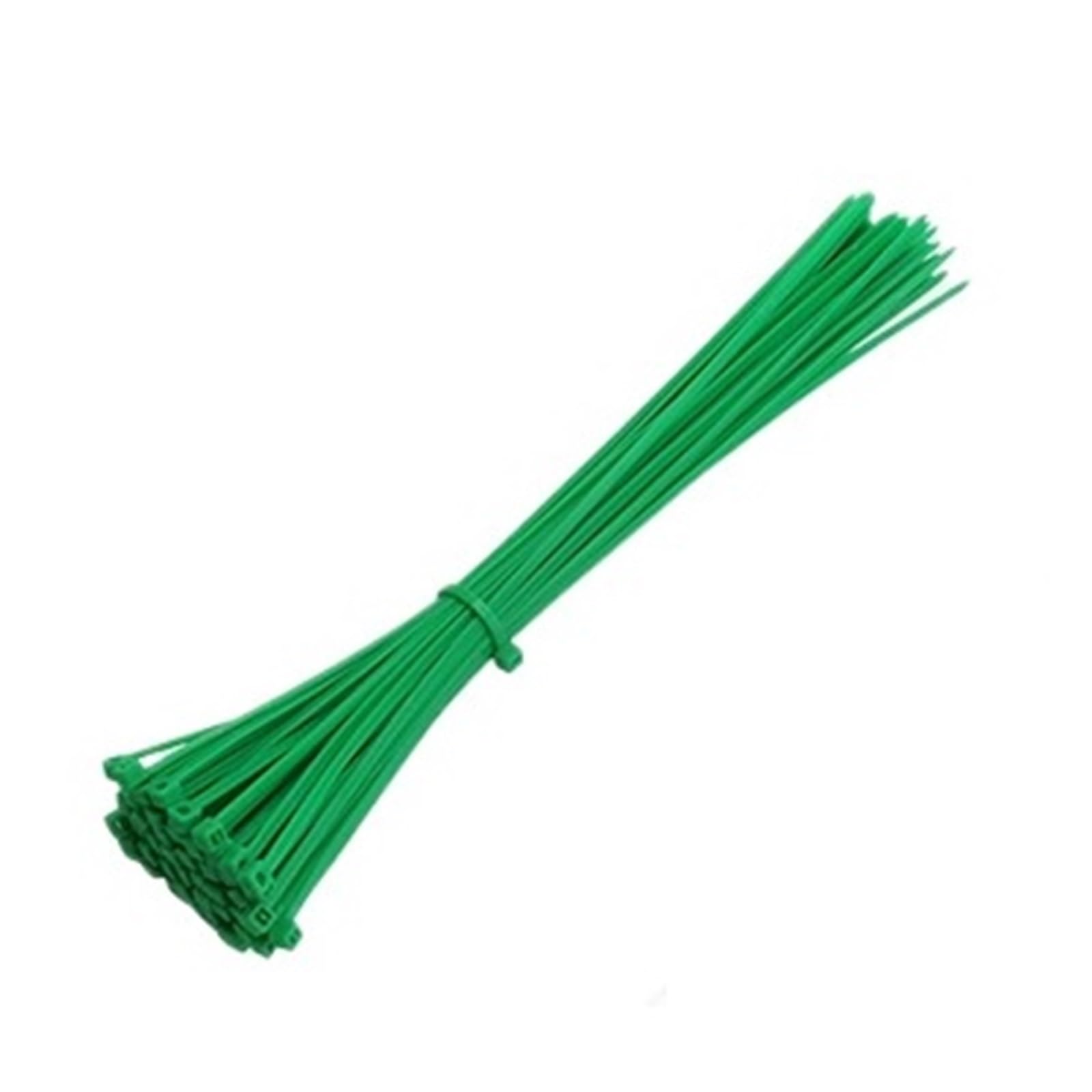 Eqqhjl Green Nylon Cable Tie Buckle， Self-Locking Nylon Cable Ties 100 Pcs Multicolor 3X200 Mm(Green)