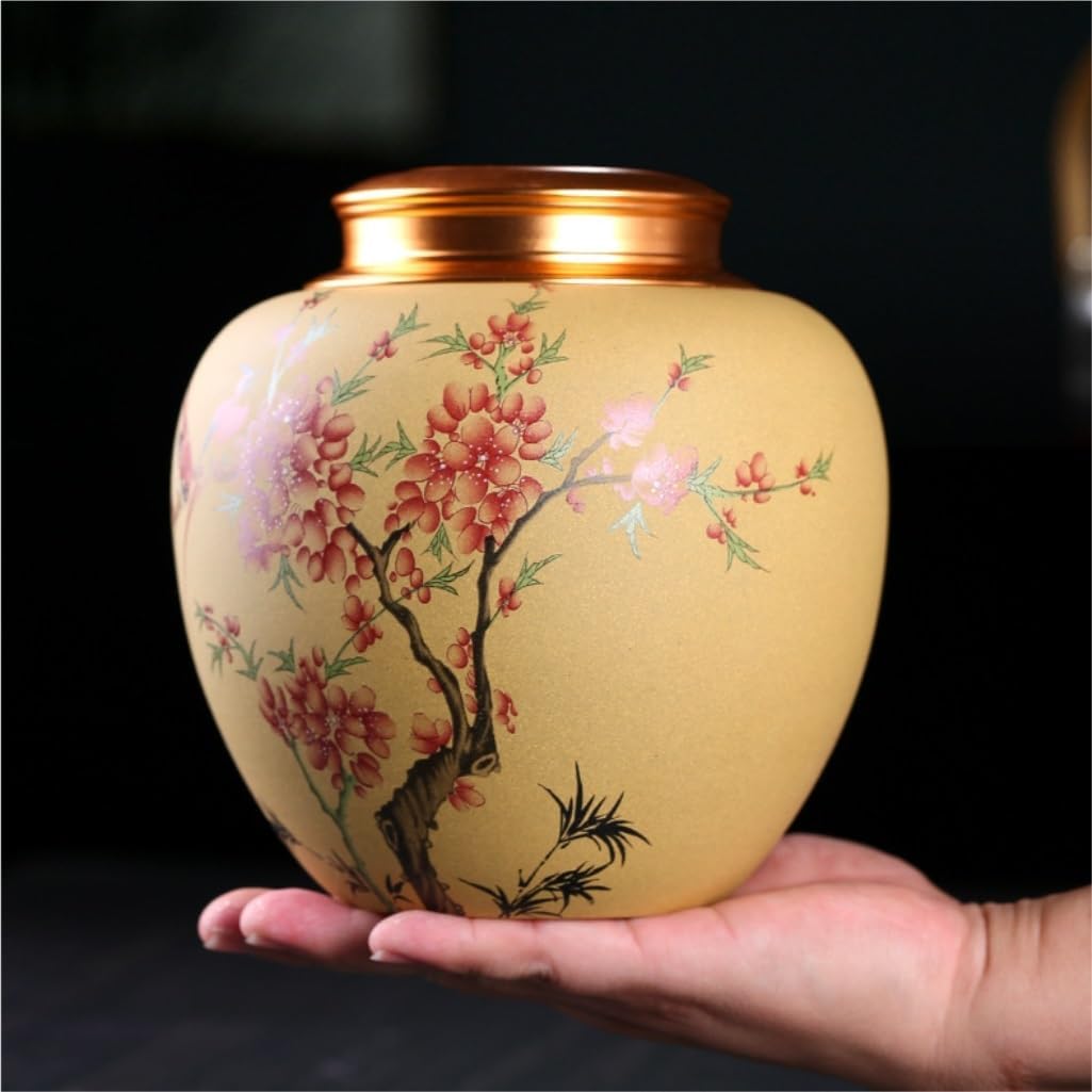 SONGCHAO Sugar Jar Purple Clay Tea Storage Jar Large Capacity Kitchen Food Storage Jar Sealed Jar Chinese Retro Loose Tea Tea Jar Tea Canister (Color : C)
