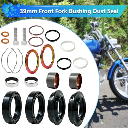 Image of 39mm Front Fork Bushing Dust Seal Fit for XL883 XL1200 Sportster 883 1200 1990-2013 FXD Dyna 1991-2005 Replaces 495607 Fork Seal Rebuild Kit